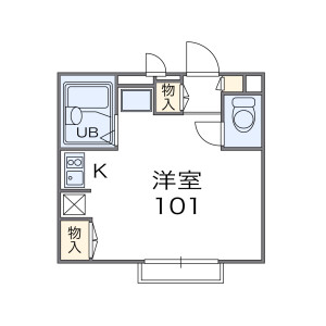 1K Apartment in Ueno nishi - Toyonaka-shi Floorplan