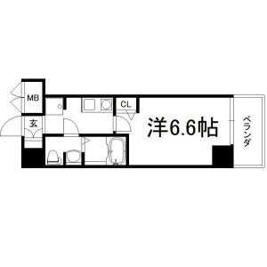 1K Mansion in Shitennoji - Osaka-shi Tennoji-ku Floorplan