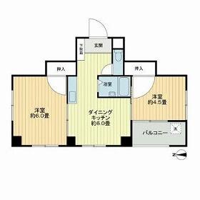 2DK Mansion in Umezato - Suginami-ku Floorplan