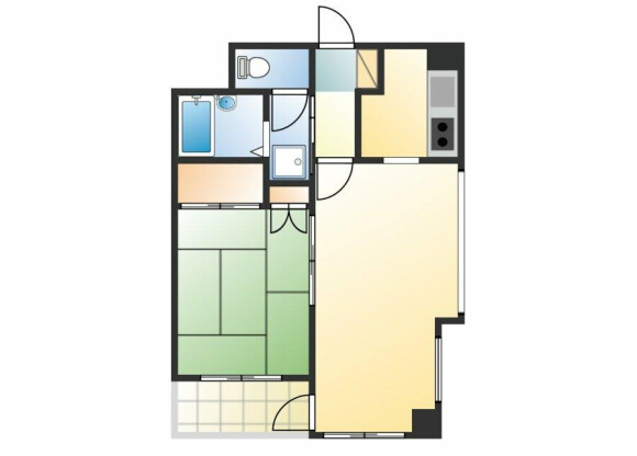 1LDK Apartment to Rent in Yokohama-shi Tsurumi-ku Floorplan