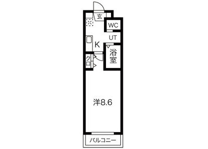 1K Apartment to Rent in Okazaki-shi Floorplan