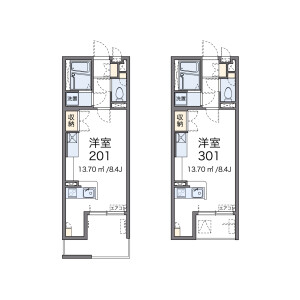 1R Mansion in Shimoshinjo - Kawasaki-shi Nakahara-ku Floorplan