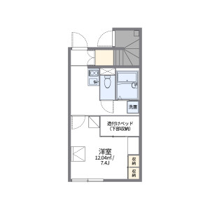 1K Apartment in Midoricho - Ashikaga-shi Floorplan