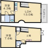 2SLDK Apartment to Rent in Ibaraki-shi Floorplan