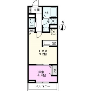 1LDK Mansion in Kamitoda - Toda-shi Floorplan