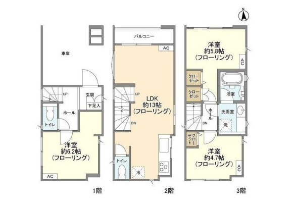3LDK House to Rent in Sumida-ku Floorplan