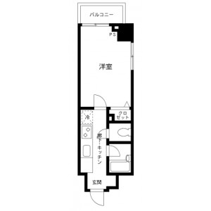 1K Mansion in Iidabashi - Chiyoda-ku Floorplan