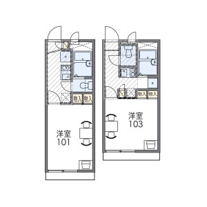 1K Apartment in Himeshima - Osaka-shi Nishiyodogawa-ku Floorplan
