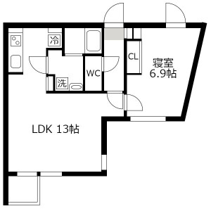 1LDK Mansion in Hakusan(2-5-chome) - Bunkyo-ku Floorplan