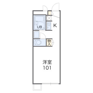 1K Apartment in Nagaihigashi - Osaka-shi Sumiyoshi-ku Floorplan