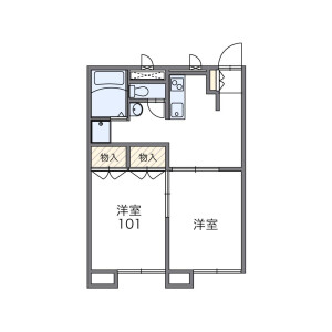 2DK Apartment in Nitonacho - Chiba-shi Chuo-ku Floorplan