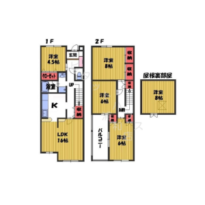 4SLDK Terrace house in Nakao - Saitama-shi Midori-ku Floorplan