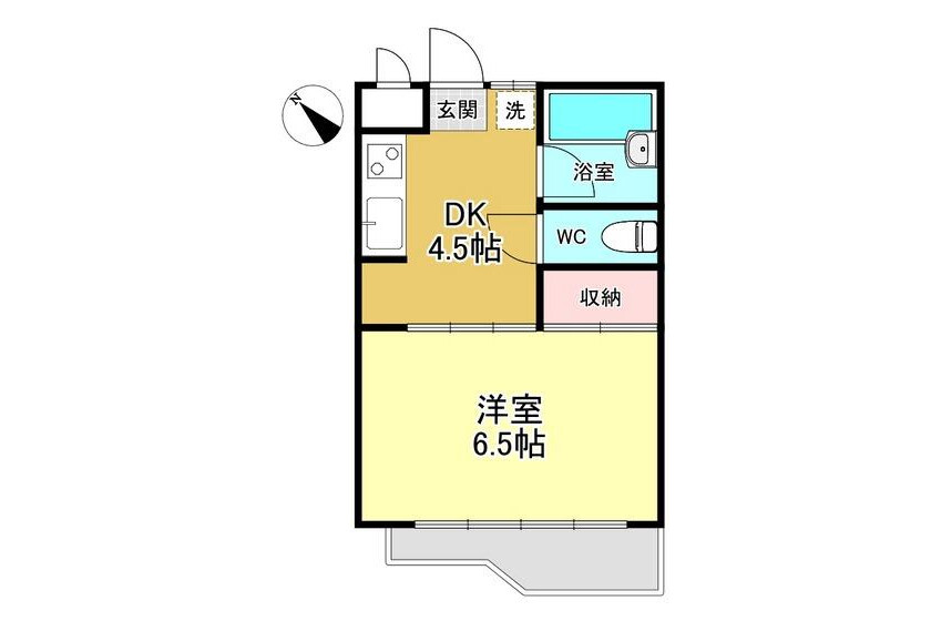 1DK Apartment to Rent in Yokohama-shi Kanagawa-ku Floorplan