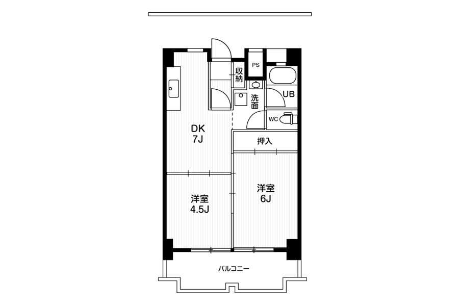 2DK Apartment to Rent in Ichinomiya-shi Floorplan