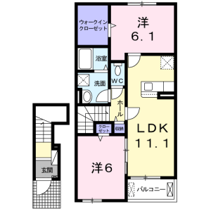 2LDK Apartment in Kamiichibukatamachi - Hachioji-shi Floorplan