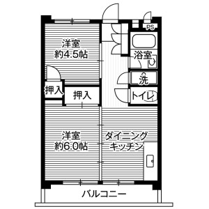 2DK Mansion in Mukodaicho - Nishitokyo-shi Floorplan