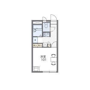 1K 아파트 in Higashimotomachi - Kokubunji-shi Floorplan