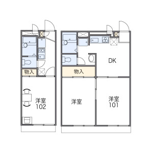 1K Apartment in Nishinaniwacho - Amagasaki-shi Floorplan