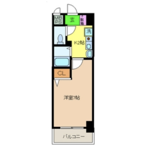 1K Mansion in Fukushima - Osaka-shi Fukushima-ku Floorplan