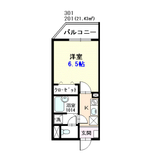 1K Mansion in Takabashi - Koto-ku Floorplan