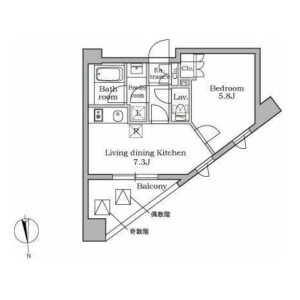1DK Mansion in Sangenjaya - Setagaya-ku Floorplan