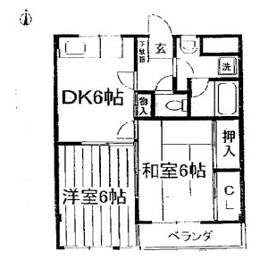 2DK Mansion in Fujimachi - Nishitokyo-shi Floorplan
