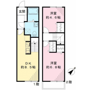 2DK Terrace house in Seta - Setagaya-ku Floorplan