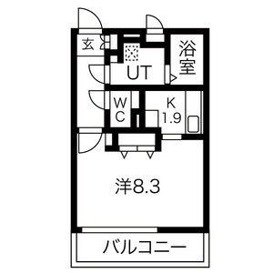1K Mansion in Motoshibatahigashimachi - Nagoya-shi Minami-ku Floorplan