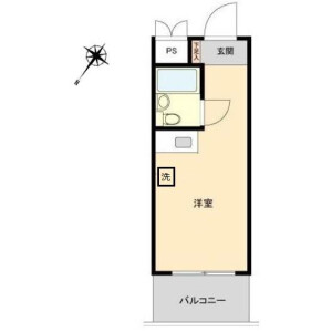 1R Mansion in Miyamotocho - Yokohama-shi Minami-ku Floorplan