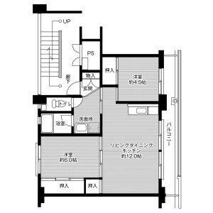 2LDK Mansion in Zotanomada - Sanuki-shi Floorplan