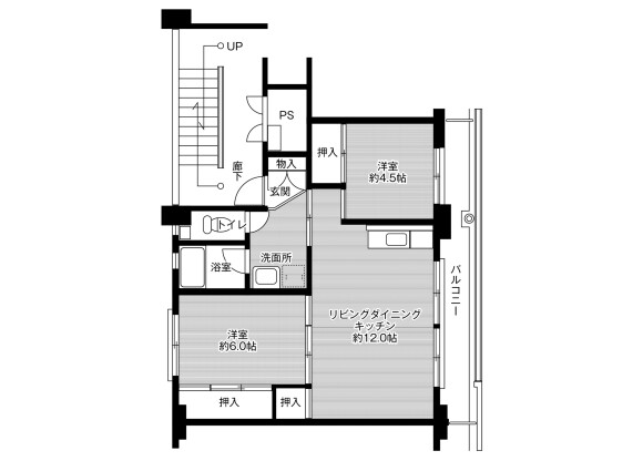 2LDK Apartment to Rent in Iwata-shi Floorplan