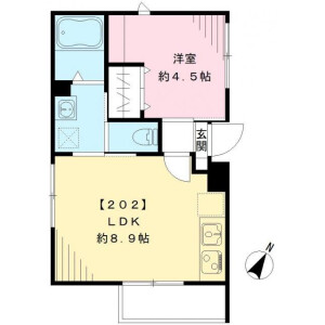1LDK Apartment in Minamiazabu - Minato-ku Floorplan