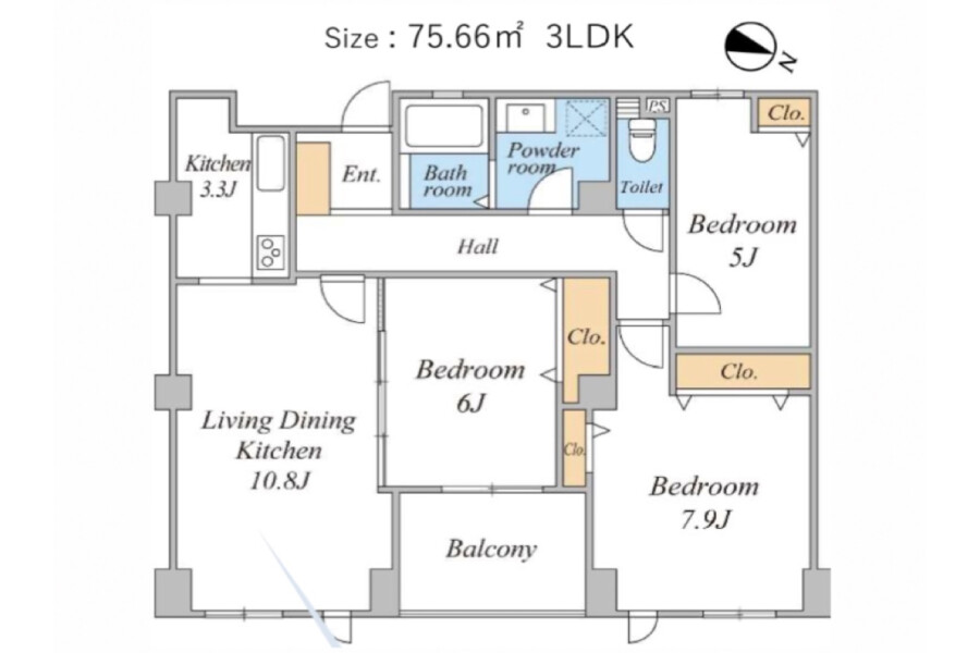 3LDK Apartment to Buy in Chiba-shi Mihama-ku Interior