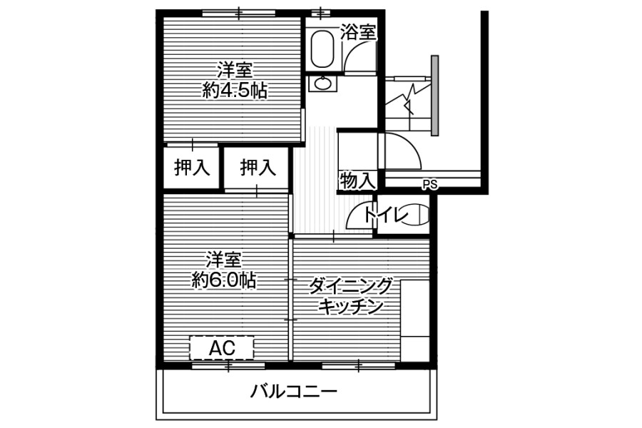 2DK Apartment to Rent in Toride-shi Floorplan