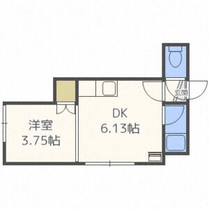 1DK Apartment in Kita27-johigashi - Sapporo-shi Higashi-ku Floorplan