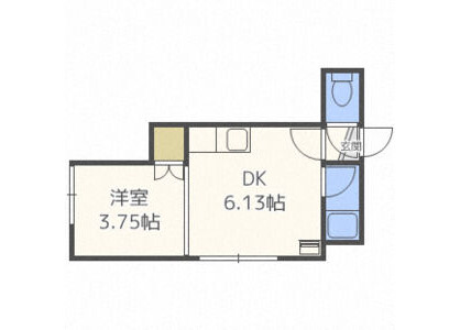 1DK Apartment to Rent in Sapporo-shi Higashi-ku Floorplan