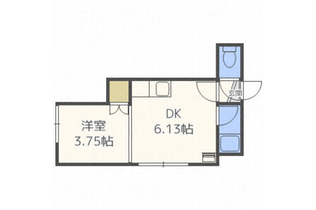 1DK Apartment to Rent in Sapporo-shi Higashi-ku Floorplan