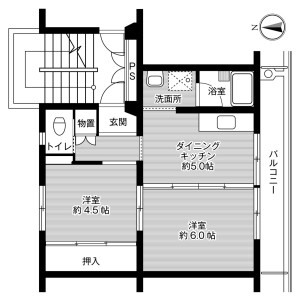 2DK Mansion in Higashiyamacho nagasaka - Ichinoseki-shi Floorplan