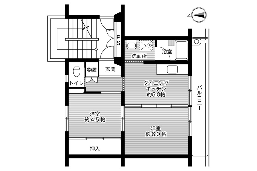 2DK Apartment to Rent in Mizunami-shi Floorplan