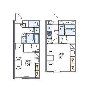1K Apartment in Kaji - Hakodate-shi Floorplan