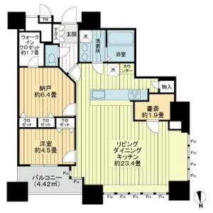 1SLDK Mansion in Daiba - Minato-ku Floorplan