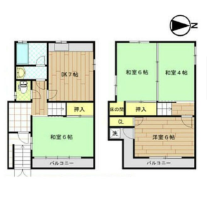 4DK {building type} in Mikuriya higashi - Higashiosaka-shi Floorplan