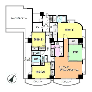 4LDK Mansion in Nihombashihamacho - Chuo-ku Floorplan