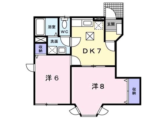 2DK Apartment to Rent in Hino-shi Floorplan