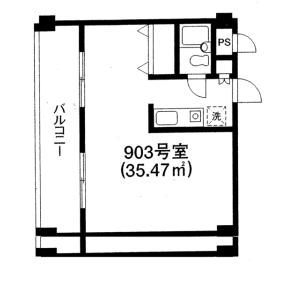 1R Mansion in Chuo - Chiba-shi Chuo-ku Floorplan
