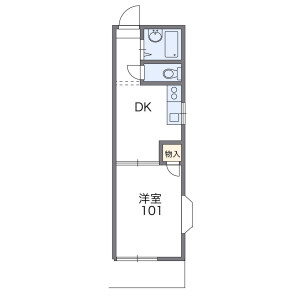 1DK Apartment in Honjohigashi - Kitakyushu-shi Yahatanishi-ku Floorplan