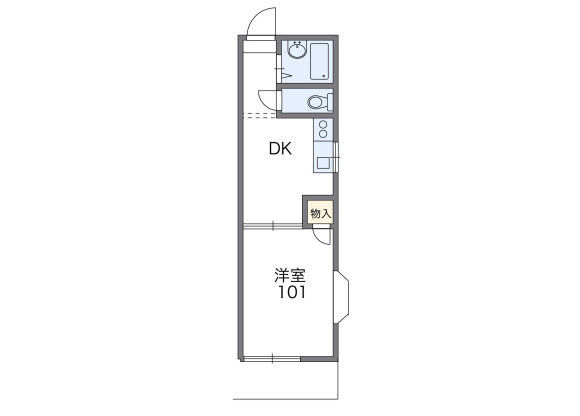 1DK Apartment to Rent in Kitakyushu-shi Yahatanishi-ku Floorplan