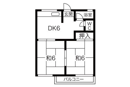 2DK Apartment to Rent in Amagasaki-shi Floorplan