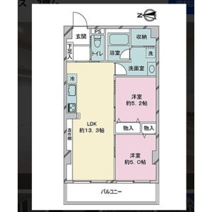 2LDK Mansion in Megurohoncho - Meguro-ku Floorplan