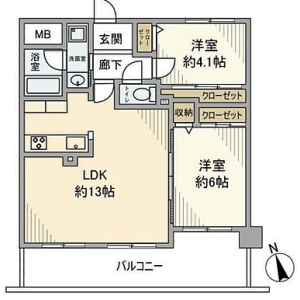 2LDK Mansion in Sueyoshicho - Yokohama-shi Naka-ku Floorplan